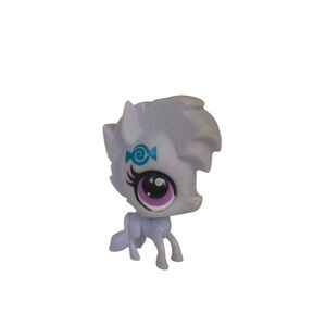 Littlest Pet Shop # 3328 Pale Gray Blind Bag Zebra Horse Blue Candyswirl
